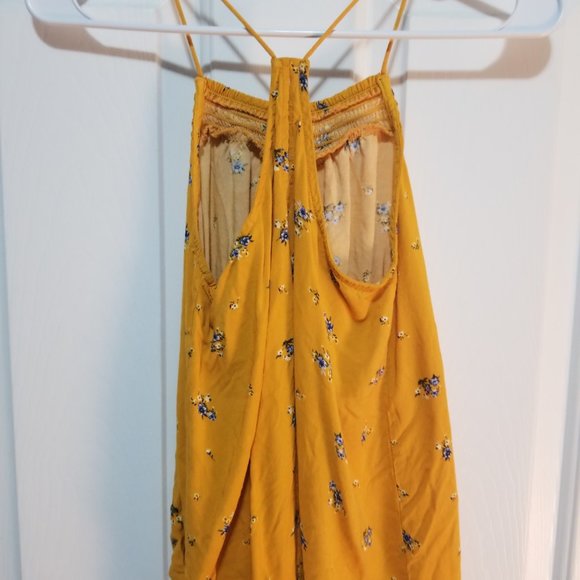 Mustard Floral Razor Back Tank Top - Picture 2 of 2